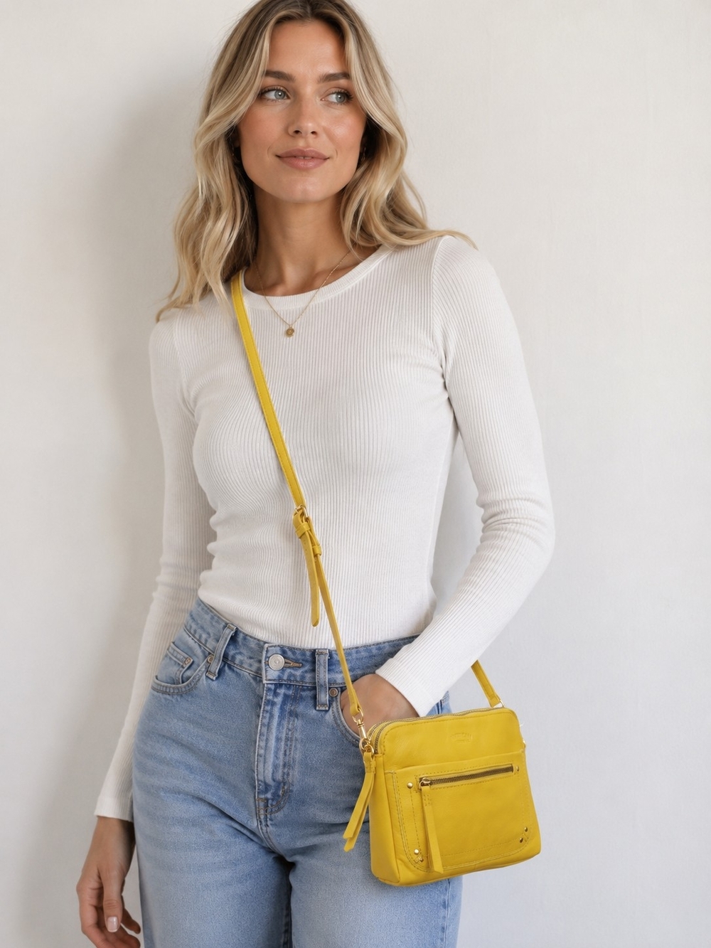 Yellow Crossbody Bag - Women's Crossbody Shoulder Bag